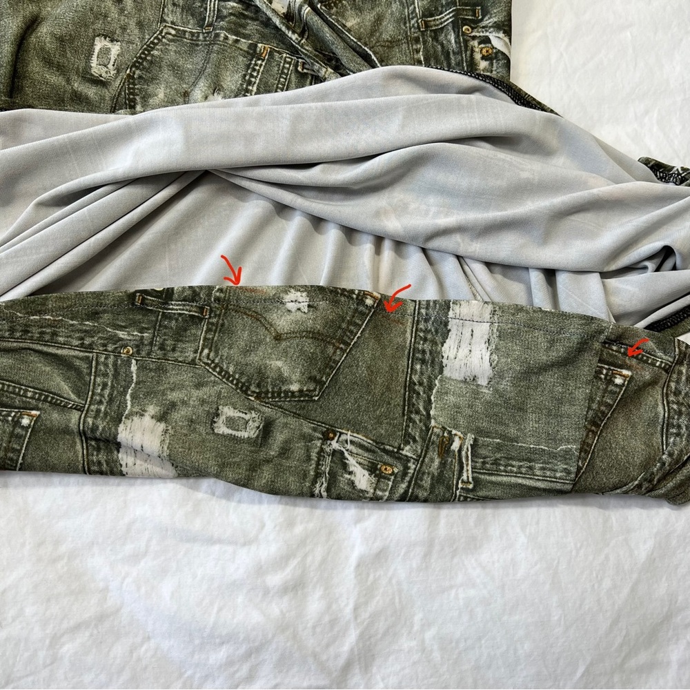 Vintage 90s Cyber Grunge Green Denim Print Tank and Midi Maxi Ruffle Skirt Set - Picture 13 of 14